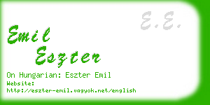 emil eszter business card